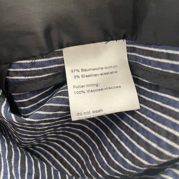 Akris Punto Blazer Suit Jacket Size 16 Blue Black Pinstripe Striped Seersucker - Picture 5 of 6